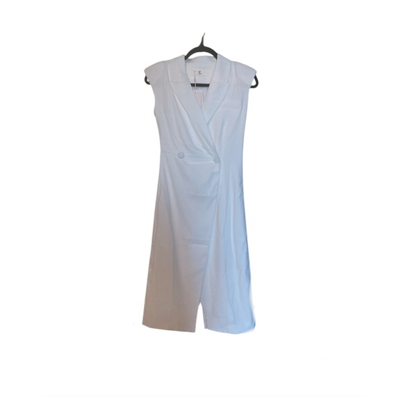 Commense Cream Wrap Knee-Length Dress - Picture 1 of 5